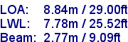 sail specifications