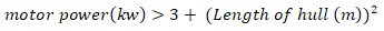 Equation for Danish definition of a powerboat