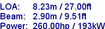 sail specifications