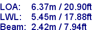 sail specifications