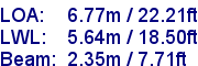 sail specifications
