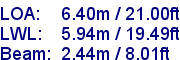 sail specifications