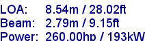 sail specifications