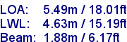 sail specifications