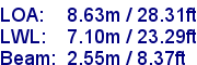sail specifications