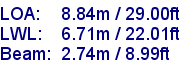 sail specifications