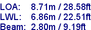 sail specifications