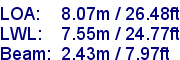 sail specifications