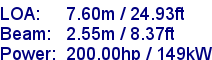 sail specifications