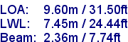 sail specifications