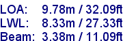 sail specifications