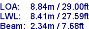 sail specifications