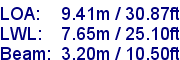 sail specifications