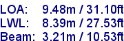 sail specifications