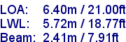 sail specifications