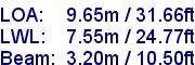 sail specifications