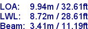 sail specifications