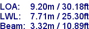 sail specifications