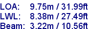 sail specifications
