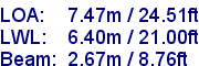 sail specifications