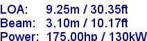 sail specifications