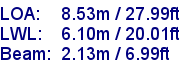 sail specifications