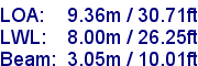 sail specifications