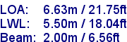 sail specifications