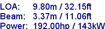 sail specifications