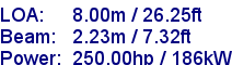 sail specifications