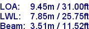 sail specifications