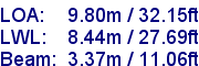 sail specifications
