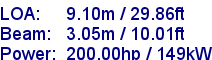 sail specifications