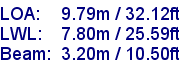 sail specifications