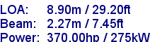 sail specifications
