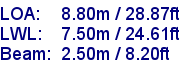 sail specifications
