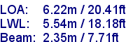 sail specifications