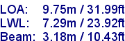 sail specifications