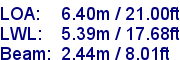 sail specifications