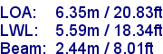 sail specifications
