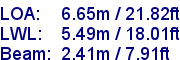 sail specifications