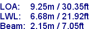 sail specifications