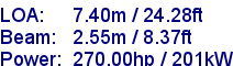 sail specifications