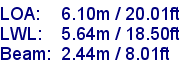 sail specifications