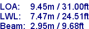 sail specifications