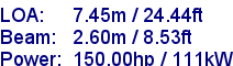 sail specifications