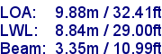 sail specifications