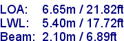 sail specifications